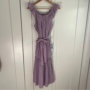 Hatch Smocked Secret Nursing Dress – Lilac Gingham, Size 1/S (Maternity)